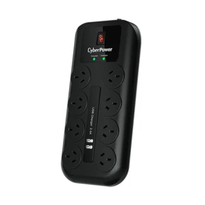 CYBER POWER 8 PORT SURGE PROTECTOR with 2x USB ports - Picture 1 of 1