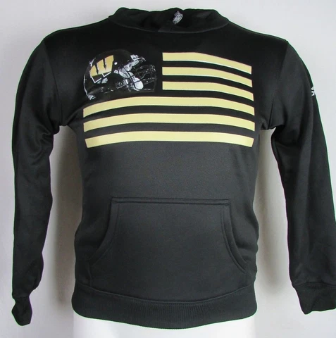 Wisconsin Badgers Black adidas Climawarm Flag Pullover Hoodie NCAA Men's S L Cover