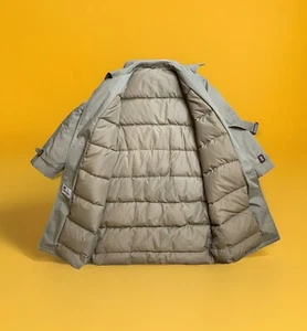 VTG Lakeland Men’s Button Front Down Filled Belted Overcoat, Size 46, Super Warm - Bild 1 von 18