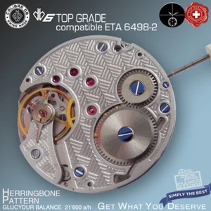 UHRWERK CAL DB6 HERING RHOD-V1 komp. ETA 6498-2 TOP GRADE HAND W.- SWISS MADE - Bild 1 von 4