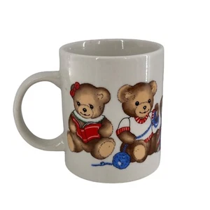Vtg World Bazaars Inc. Christmas Teddy Bear Mug coffee tea cup retro holiday a - Picture 1 of 9
