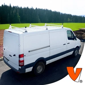 H1 3-Bar Aluminum Rack System Mercedes Sprinter 2007-on Low Roof All Trims White - Picture 1 of 11