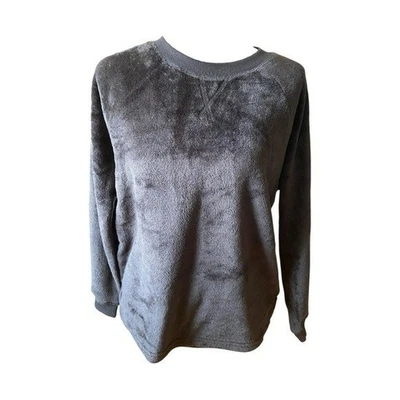 Sudadera Jones New York de felpa polar cuello redondo gris talla mediana Foto 1 de 4