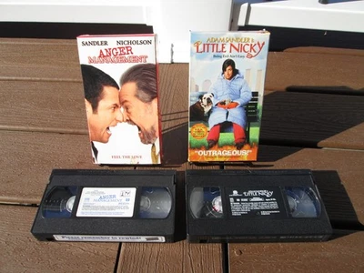 Adam Sandler VHS Tape Movie Lot Little Nicky (2001) + Anger Management (2003) - Image 1 of 4