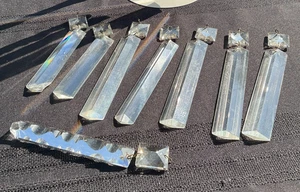 Antiguo Prismas Coloniales Araña Cuadrada Cristales Transparentes 5.5" y 6/5"-Lote de 11 - Imagen 1 de 6