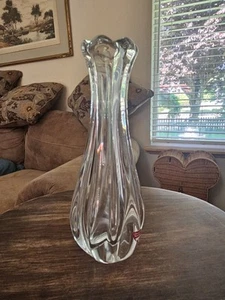 Vintage MCM Orrefors Sweden Jan Johansson 'Siljan' Crystal Vase Signed with 1988 - Picture 1 of 9