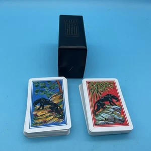 Cartas de juego KEM Black Panther de colección 2 barajas con estuche *Falta 1 carta LEER - Imagen 1 de 9