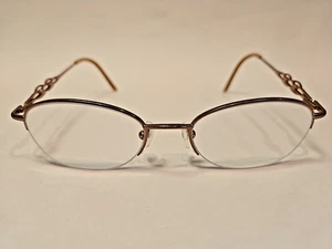 Linda Evans 293 Arena Diseñador Gafas Marrón 50-18-135 Medio Borde Bisagras Flexibles - Imagen 1 de 6