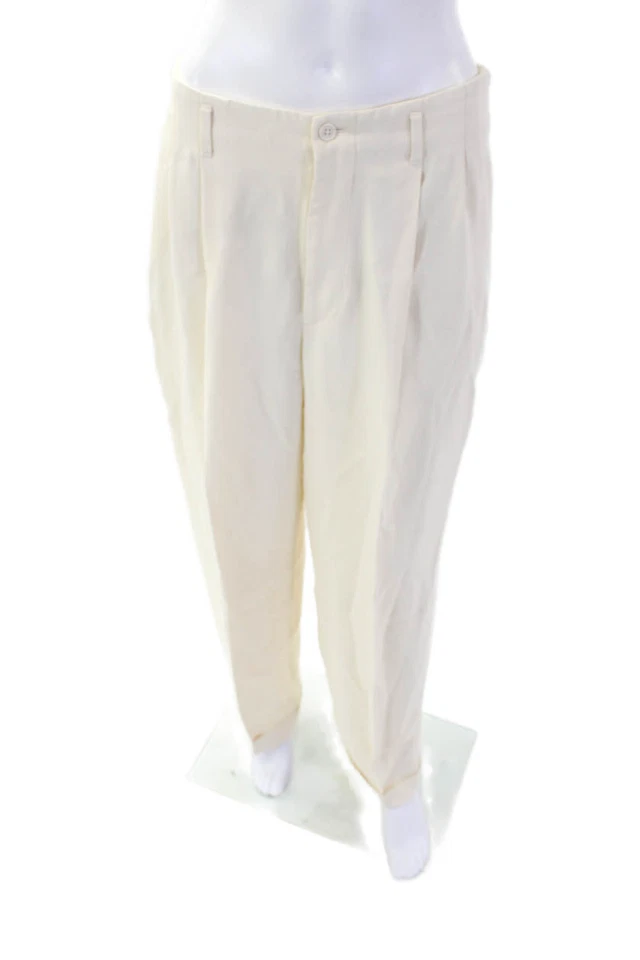 Polo Ralph Lauren Womens Pleated Detail Pocketed Wide Leg Pants White Size 30 - Image 1 of 4