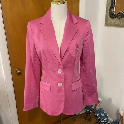 Blazer Lauren Ralph Lauren Rosa Algodón Bordado Logo Barbie Rosa Talla 4 Foto 1 de 4