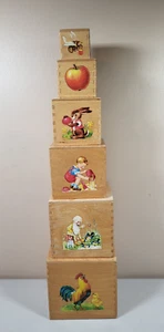 Vintage German Wooden Nesting Stacking Blocks Hermann Eichhorn - Picture 1 of 6