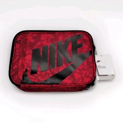 Nike Swoosh ланч-бокс сумка спортзал красный жесткий подкладка изолированный интерьер прочный - Изображение 1 из 4