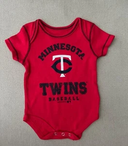 MLB Minnesota Twins Bodysuit Baby Boys Size 0-3M Months Red *Tags Missing - Picture 1 of 10