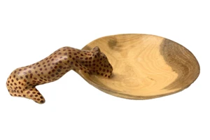 Handgeschnitzte 5"" afrikanische Leopardenschüssel - Bild 1 von 7