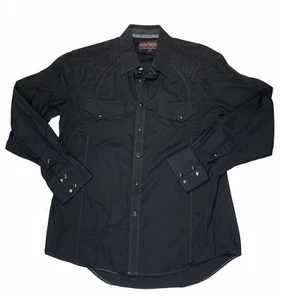 Rock & Roll Cowboy Herren Western Hemd Druckknöpfe schwarz bestickt Gr. M - Bild 1 von 12