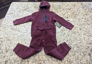 Athletic Works Boys 2 Piece Set Microfleece Hoodie Pant Maroon size XS (4-5) - Picture 1 of 16