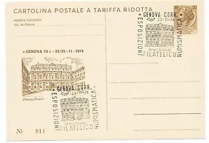 Italy 1974 Special Postal Stationery Card Cover Genova 74 Stamp Expo Cancel - Picture 1 of 3