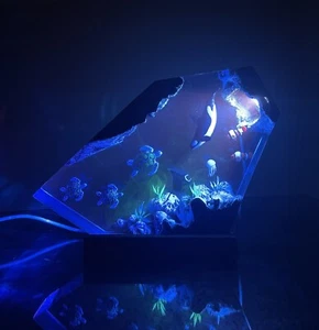 Orca Shark and Turtle Resin Night Lights, Manta Ray and Jellyfish Resin Lamp - Picture 1 of 11