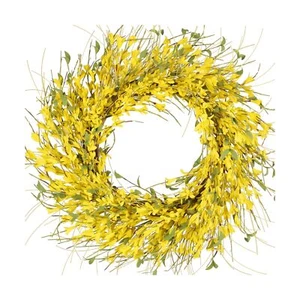 GTIDEA 24" Spring Wreaths for Front Door Artificial Forsythia Flower Wreath o... - Picture 1 of 7