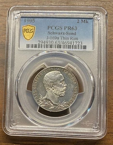 1905 Schwarzburg-Sondershausen 2 Mark Charles Günther Proof PCGS PR63 - Picture 1 of 2