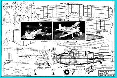 Comet Model Airplane Plans (FF): Curtiss SOC-1 Seagull 24" Scale Rubber-Powered - Image 1 of 3