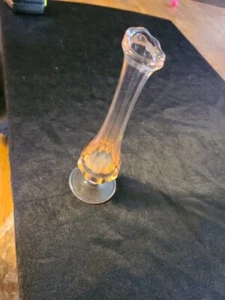 Pink Depression Glass Bud Scalloped Vase Footed Base - Picture 1 of 3