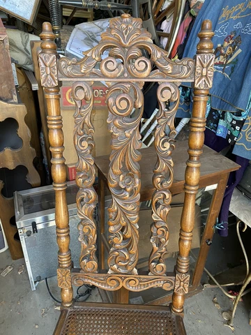 Beautiful Antique Carved High Back Victorian Chair Cover