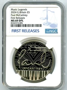 2024 GREAT BRITAIN 5PD NGC MS69 DPL PAUL McCARTNEY BEATLES FIRST RELEASES - Picture 1 of 2
