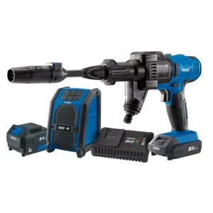 Draper Tools D20 20V Pressure Washer, D20 20V Wireless Speaker, 1 x 2.0Ah, 1 x 3 - Picture 1 of 3