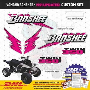 1991 Yamaha Banshee Replica Graphics Decals Stickers Yellow High Tech Vinyl NEW - Picture 1 of 2