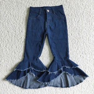 Pantalones de mezclilla azul con volantes para niñas - Imagen 1 de 1