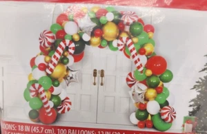 Christmas Balloon Arch Kit Peppermint Candy Cane Holiday Time 194 Balloons - Picture 1 of 5