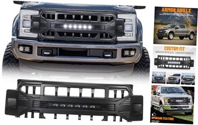 Parrilla delantera compatible con 2017-2019 F250 F350 F450 Super Duty negro mate Foto 1 de 4