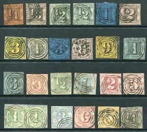 Lote 41 estampillas usadas antiguas de los estados alemanes de THURN & TAXIS - Imagen 1 de 2
