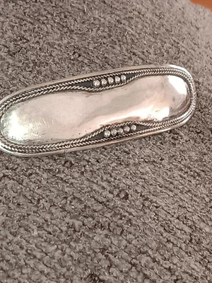Sterling Hair Barrette Clip 3 1/4 Inch Vintage Silver 925 - image 1 of 4
