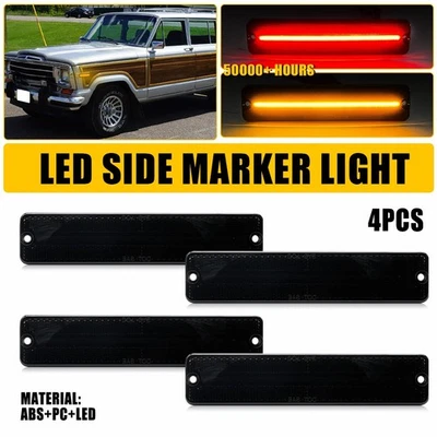 Luces de señalización laterales LED rojas ámbar delanteras traseras para camioneta Jeep J20 1974-1987 Foto 1 de 4