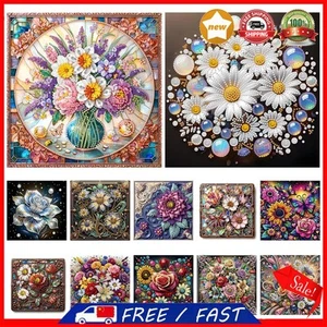 5D DIY Partial Special Shaped Drill Diamond Painting Kit Flower Decor 30x30cm - Photo 1/48