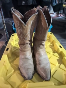 Justin Brown Leather Cowboy Boots Size 8 C Style 3029 - Picture 1 of 6