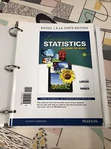 Elementary Statistics: Picturing the World - Books a la Carte Edition - Imagen 1 de 6