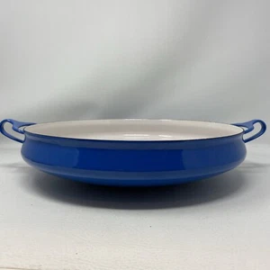 Vintage MCM DANSK Kobenstyle Large Enamel Royal Blue 13 1/2" Paella Pan FRANCE - Picture 1 of 8