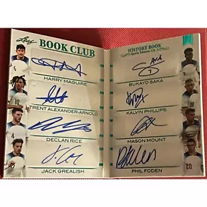 2023 Leaf History Book 8 EPL Autos Maguire Mount Rice Grealish Saka Foden 4/4 SP - Picture 1 of 5