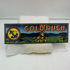 Goldrush Brand Wilfred Swall Tulare, CA fruit crate label with gold nuggets