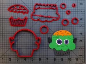 Halloween - Frankenstein Cupcake 266-C017 Cookie Cutter Set - Picture 1 of 2