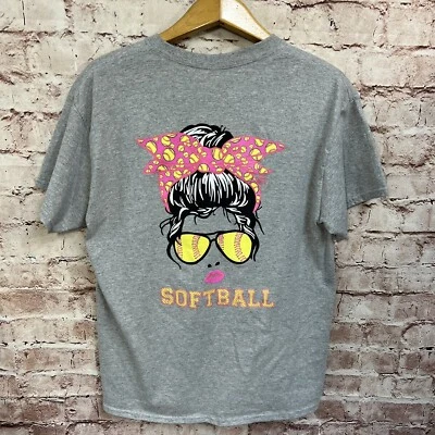 Girlie Girl Originals Softball T-Shirt sz Large Tee Shirt Messy Hair NWOT - Image 1 of 4