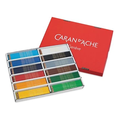 Caran d'Ache 240 Colour Pencils In 12 Assorted School Classroom Pack Art Craft - Image 1 of 4