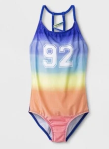 NEW Girl's Art Class Cali Dreaming One Piece Swimsuit Rainbow 92 Size 6/6X Small - Picture 1 of 2