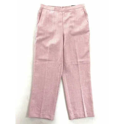 Alfred Dunner Womens Dress Career Pants Pink Mid Rise Elastic Waist 10 New - Image 1 of 4