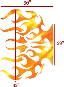 48" Fire Flames Hood Auto Boat Car Truck  Graphics Vinyl Decal Stickers - Picture 1 of 1