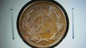 1946 Un Centavo Mexico 1C “Estados Unidos Mexicanos” 1 Cent Copper - Picture 1 of 3