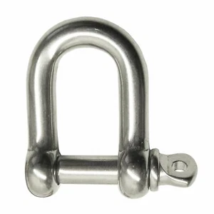 Grillete Dee de acero inoxidable de 5 mm grado marino 316 - Imagen 1 de 1